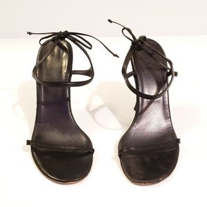 Black Leather Gucci Strappy Sandals